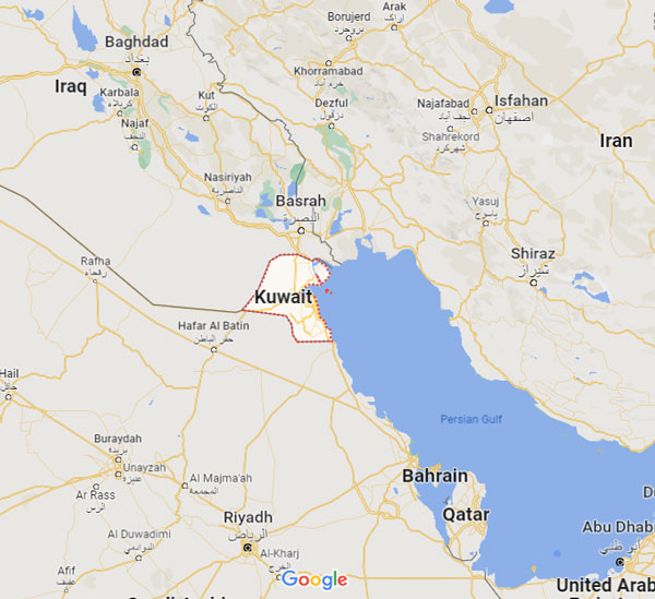 Kuwait on Map